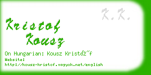 kristof kousz business card